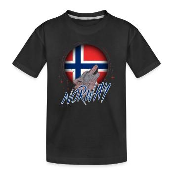 Norwegen - Kinder Premium Bio T-Shirt - Schwarz - Vorne