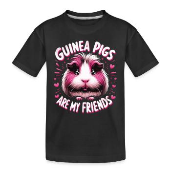 Meerschweinchen - Kinder Premium Bio T-Shirt - Schwarz - Vorne