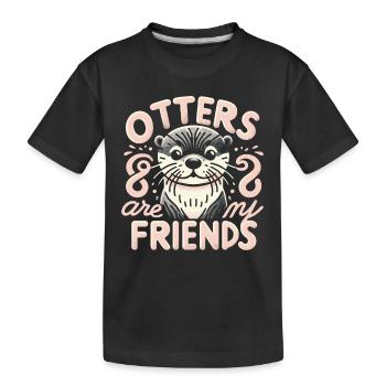 Loutre Loutre Loutre de mer - T-shirt bio Premium Enfant - noir - Devant