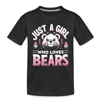 Bear, Grizzly Bear, Brown Bear, Bears - Kids' Premium Organic T-Shirt - black - Front