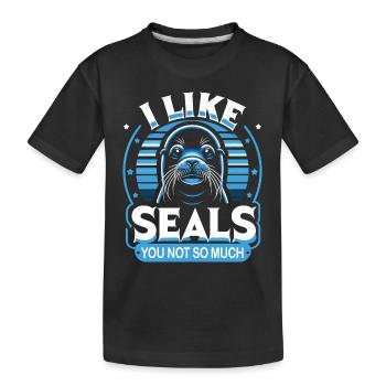 Seal, Seal, Animal, Sea Lion - Kids' Premium Organic T-Shirt - black - Front