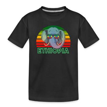 Ethiopia - Kids' Premium Organic T-Shirt - black - Front