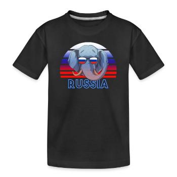 Russia - Kids' Premium Organic T-Shirt - black - Front