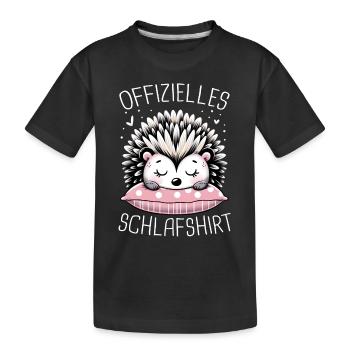 Igel Weißbauchigel Tier Stachel Igel - Kinder Premium Bio T-Shirt - Schwarz - Vorne