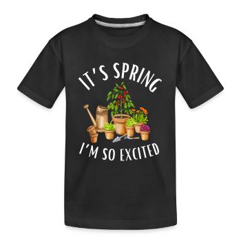 It's Spring Spring for Gardeners - Kids' Premium Organic T-Shirt - black - Front