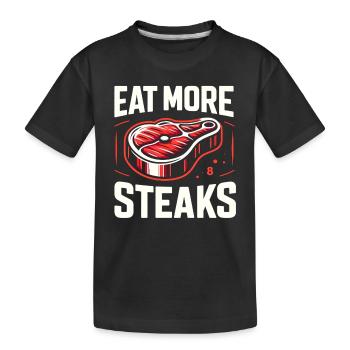 Steak Meat Grilling - Kids' Premium Organic T-Shirt - black - Front