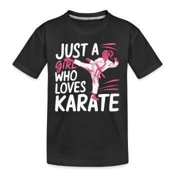 Karate Karatekämpfer Kampfkunst - Kinder Premium Bio T-Shirt - Schwarz - Vorne