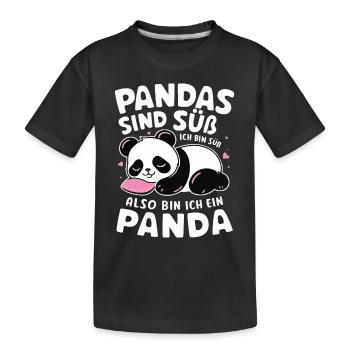 Panda Panda Ours Pandas - T-shirt bio Premium Enfant - noir - Devant