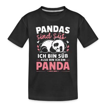 Panda Panda Ours Pandas - T-shirt bio Premium Enfant - noir - Devant