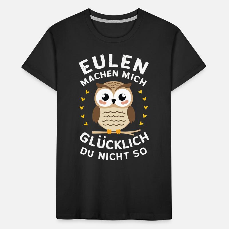 Nachteule Eule Eulen Vogel Kinder Premium Bio T-Shirt