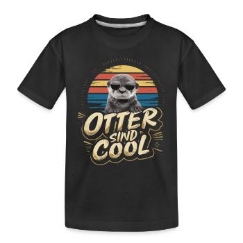 Loutre Loutre de mer - T-shirt bio Premium Enfant - noir - Devant