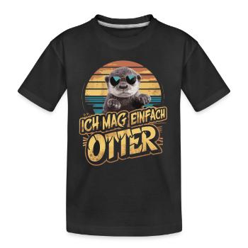 Loutre Loutre de mer - T-shirt bio Premium Enfant - noir - Devant