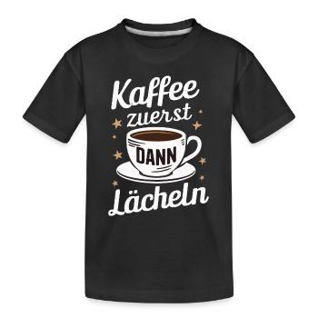 Kaffee Coffee Kaffeetrinker Kaffeeliebhaber - Kinder Premium Bio T-Shirt - Schwarz - Vorne