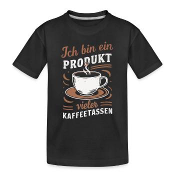 Kaffee Coffee Kaffeetrinker Kaffeeliebhaber - Kinder Premium Bio T-Shirt - Schwarz - Vorne