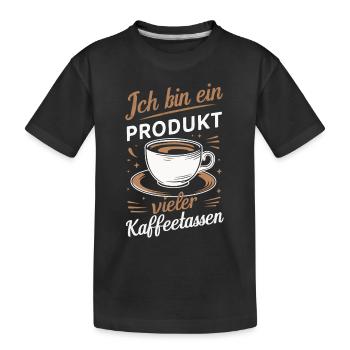 Kaffee Coffee Kaffeetrinker Kaffeeliebhaber - Kinder Premium Bio T-Shirt - Schwarz - Vorne