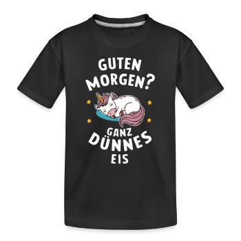 Einhorn Einhörner Fabelwesen Mystisch - Kinder Premium Bio T-Shirt - Schwarz - Vorne
