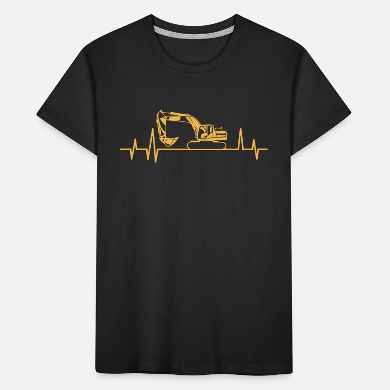 Excavator Driver Construction Worker Construction Site Construction Machine Kids' Premium Organic T-Shirt