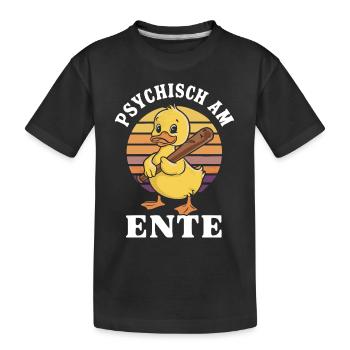 Canard colvert, canard oiseaux, canard, canard foncé, oiseau - T-shirt bio Premium Enfant - noir - Devant