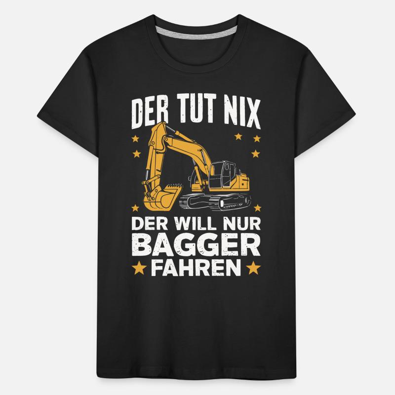 Excavator Driver Construction Worker Construction Site Construction Machine Kids' Premium Organic T-Shirt