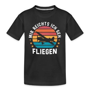 Pilot Piloten Flugzeug Fliegen Luftfahrt - Kinder Premium Bio T-Shirt - Schwarz - Vorne