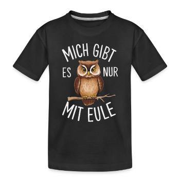 oiseau de nuit hibou hibou oiseau - T-shirt bio Premium Enfant - noir - Devant