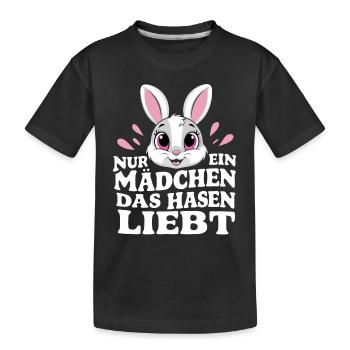 Hase Hasen Kaninchen Haustier - Kinder Premium Bio T-Shirt - Schwarz - Vorne