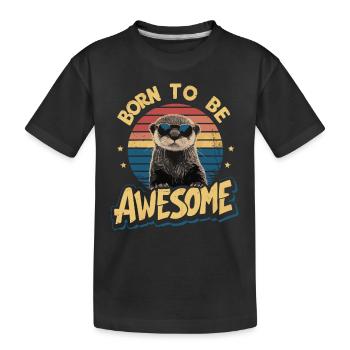Loutre Loutre de mer - T-shirt bio Premium Enfant - noir - Devant