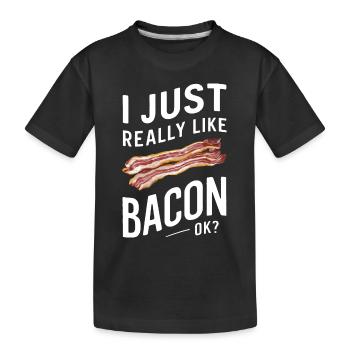 Bacon Breakfast Bacon - Kids' Premium Organic T-Shirt - black - Front