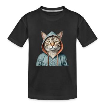 Chat portant une veste - T-shirt bio Premium Enfant - noir - Devant