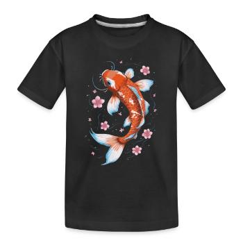 Koi Poisson Carpe Japon Chine Poisson - T-shirt bio Premium Enfant - noir - Devant