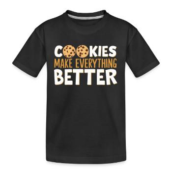 Cookies Cookie Keks Kekse Schokolade - Kinder Premium Bio T-Shirt - Schwarz - Vorne