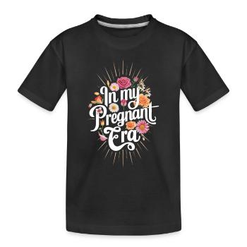 Schwangerschaft Schwanger Geburt - Kinder Premium Bio T-Shirt - Schwarz - Vorne