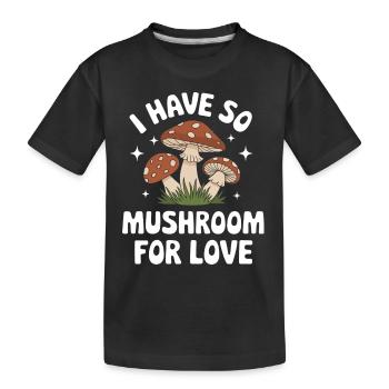 Pilz Pilze Funghi Champignon - Kinder Premium Bio T-Shirt - Schwarz - Vorne