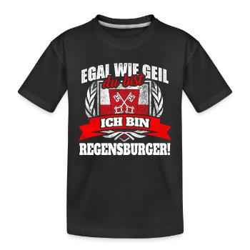 Regensburger Regensburg Regensburgerin Geschenk - Kinder Premium Bio T-Shirt - Schwarz - Vorne