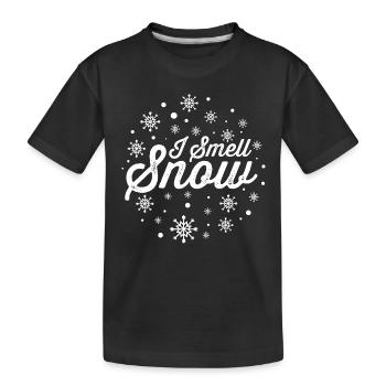 Ich rieche Schnee Lustige Urlaub Schneeflocken Weihnachten Geschenk - Kinder Premium Bio T-Shirt - Schwarz - Vorne