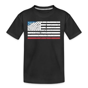 USA Vintage Flagge kreativ - Kinder Premium Bio T-Shirt - Schwarz - Vorne