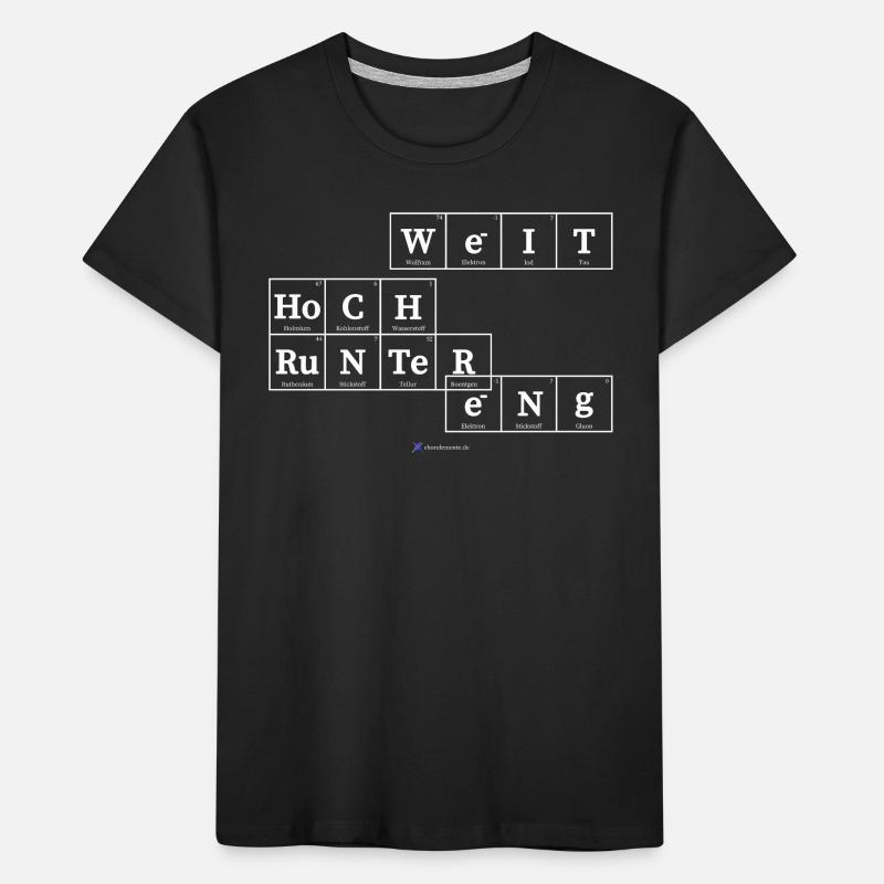 hoch weit - runter eng (dunkle Stoffe) Kinder Premium Bio T-Shirt