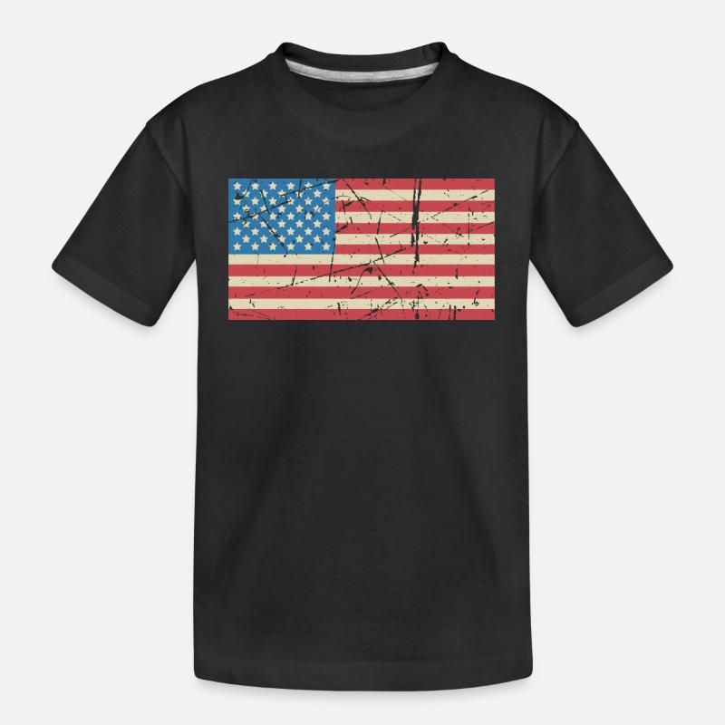 Drapeau vintage des États-Unis - T-shirt bio Premium Enfant - noir