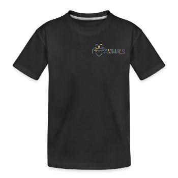 J’aime les animaux - T-shirt bio Premium Enfant - noir - Devant
