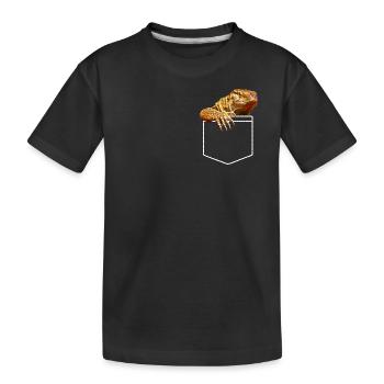 Savannah Monitor Eidechsentasche - Kinder Premium Bio T-Shirt - Schwarz - Vorne