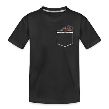 Red Eyed Crocodile Skink Pocket - Kids' Premium Organic T-Shirt - black - Front