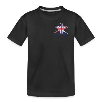 England patch - Kids' Premium Organic T-Shirt - black - Front