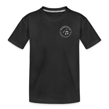 Nashville mit Musik-Noten und Koordinaten - Kinder Premium Bio T-Shirt - Schwarz - Vorne