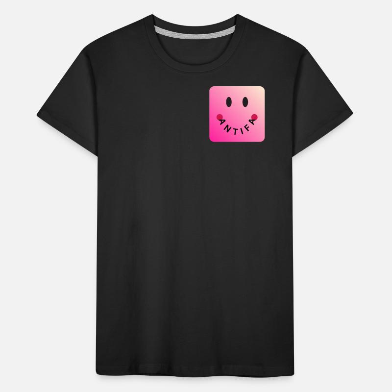 Friendly Antifa Pink | Faute de frappe de Gradient Smile T-shirt bio Premium Enfant