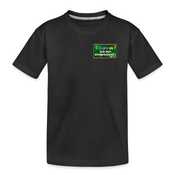 Einschulung Schulanfang HURRA - Kinder Premium Bio T-Shirt - Schwarz - Vorne