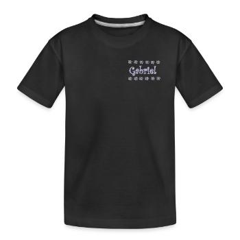 Gabriel Florale Pastel Name Deco - Kids' Premium Organic T-Shirt - black - Front