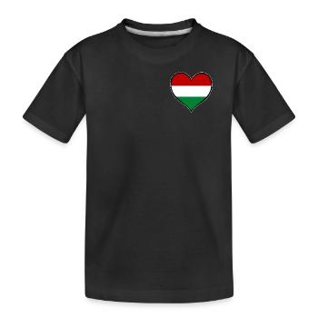 Ungarn Herzflagge - Kinder Premium Bio T-Shirt - Schwarz - Vorne