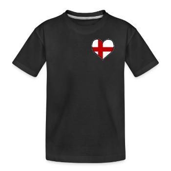 Drapeau du cœur anglais - T-shirt bio Premium Enfant - noir - Devant