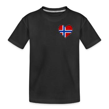 Drapeau du cœur de Norvège utilisé - T-shirt bio Premium Enfant - noir - Devant