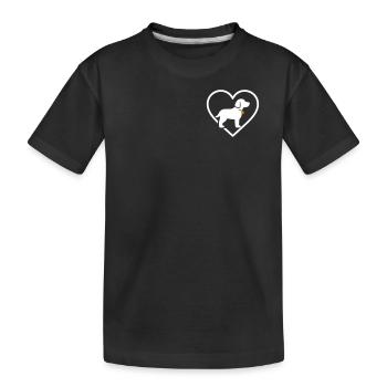 Dog Heart Silhouette Pet Lover Gift - Kids' Premium Organic T-Shirt - black - Front